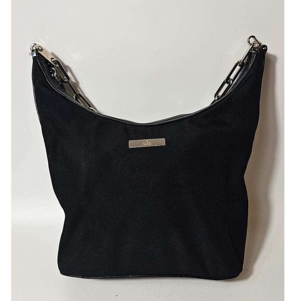 Vintage 1990s Gucci Tom Ford Black Nylon Chain Shoulder Bag 001 3874 2404